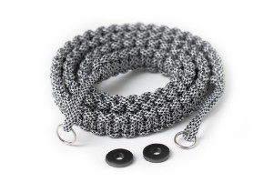 Pasek do aparatu paracord szaro - czarny